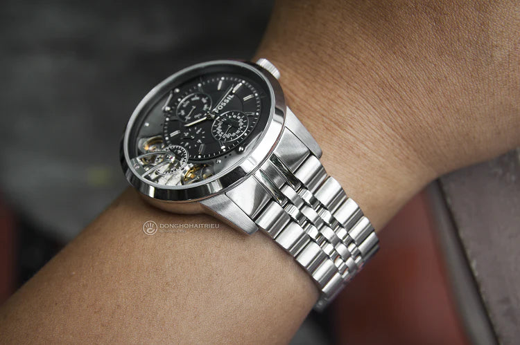 Fossil Townsman Multifunction Black Dial Silver Steel Strap Watch for Men - ME1135 Buy Now By Fossil