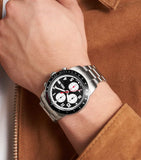 Fossil Sport Tourer Chronograph Black Dial Silver Steel Strap Watch for Men - FS6045 Buy Now By Fossil