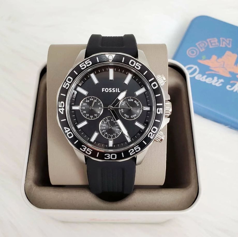 Fossil Bannon Multifunction Black Dial Black Silicone Strap Watch for Men - BQ2494 Buy Now By Fossil