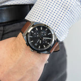 Fossil Everett Chronograph Grey Dial Brown Leather Strap Watch for Men - FS5799 Buy Now By Fossil