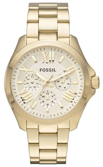 Fossil Cecile Multifunction Champagne Dial Gold Steel Strap Watch for Women - AM4510 Buy Now By Fossil