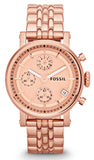 Fossil Boyfriend Chronograph Rose Gold Dial Rose Gold Steel Strap Watch for Women - ES3380 Buy Now By Fossil