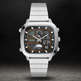 Fossil Retro Analog-Digital Black Dial Silver Steel Strap Watch for Men - FS5890 Buy Now By Fossil