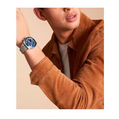 Fossil Sport Tourer Chronograph Blue Dial Silver Steel Strap Watch for Men - FS6047 Buy Now By Fossil