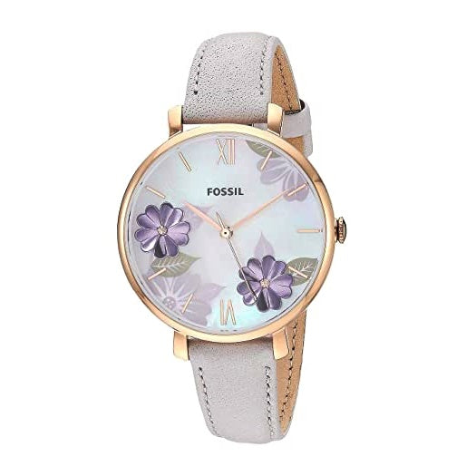 Fossil Jacqueline Mother of Pearl Dial Grey Leather Strap Watch for Women - ES4672 Buy Now By Fossil
