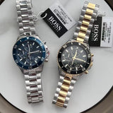 Hugo Boss Admiral Black Dial Two Tone Steel Strap Watch for Men - 1513908 Buy Now By Hugo Boss