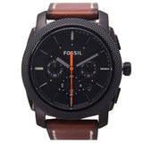 Fossil Machine Chronograph Black Dial Brown Leather Strap Watch for Men - FS5234 Buy Now By Fossil