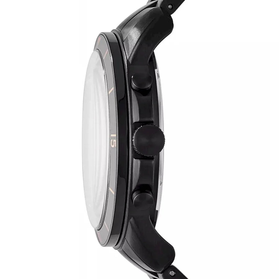 Fossil Grant Sport Chronograph Black Dial Black Steel Strap Watch for Men - FS5374 Buy Now By Fossil