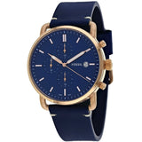 Fossil The Commuter Blue Dial Blue Leather Strap Watch for Men - FS5404 Buy Now By Fossil