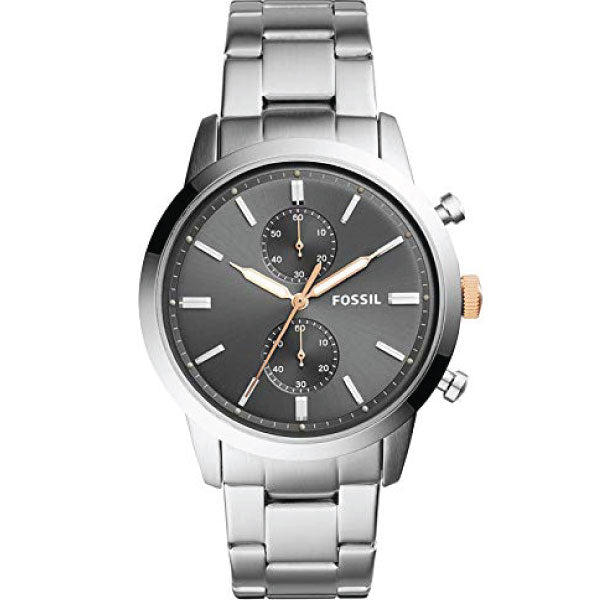 Fossil Townsman Chronograph Grey Dial Silver Steel Strap Watch for Men - FS5407 Buy Now By Fossil