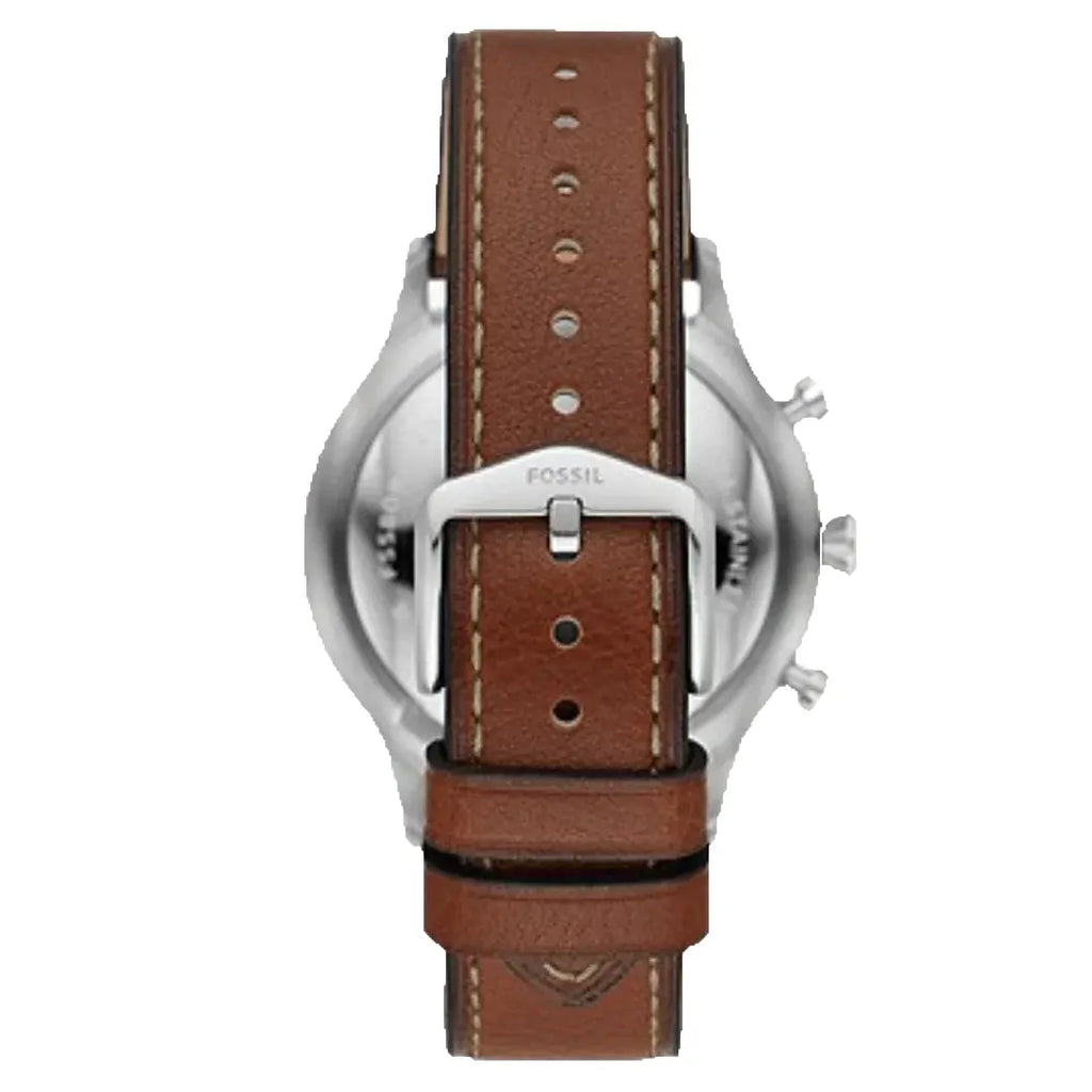 Fossil Retro Pilot Chronograph Silver Dial Brown Leather Strap Watch for Men - FS5809 Buy Now By Fossil