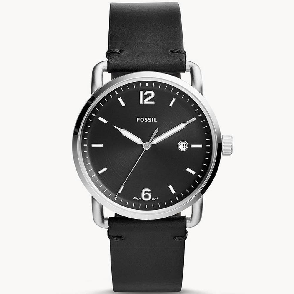 Fossil The Commuter Black Dial Black Leather Strap Watch for Men - FS5406 Buy Now By Fossil