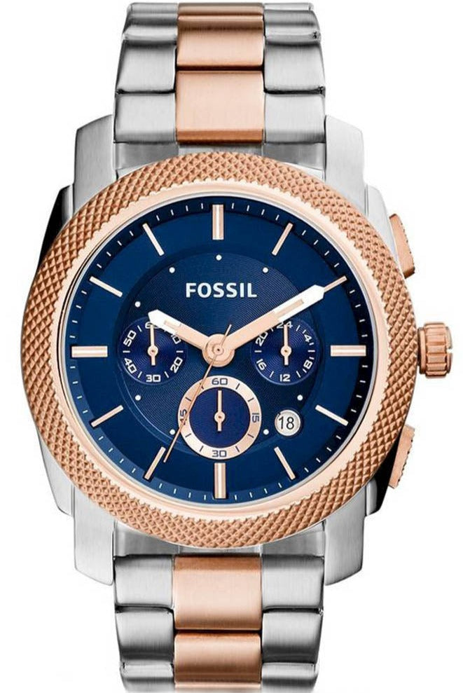 Fossil Machine Blue Dial Two Tone Steel Strap Watch for Men - FS5037 Buy Now By Fossil