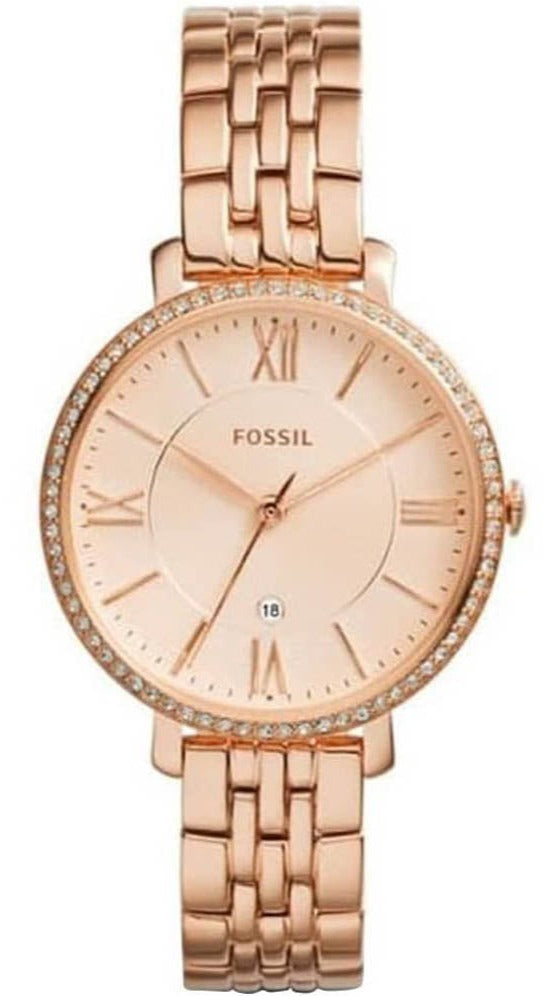 Fossil Jacqueline Rose Gold Dial Rose Gold Steel Strap Watch for Women - ES3632 Buy Now By Fossil