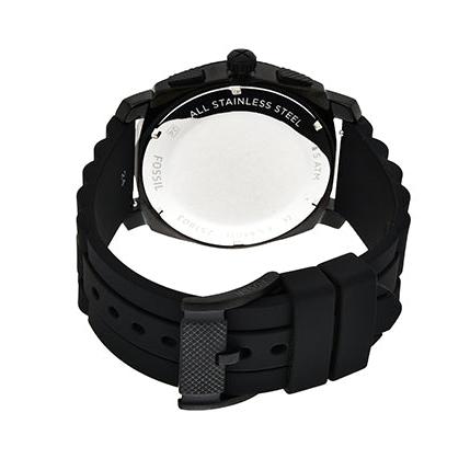 Fossil Machine Chronograph Black Dial Black Silicone Strap Watch for Men - FS4487 Buy Now By Fossil