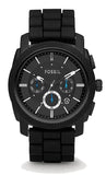 Fossil Machine Chronograph Black Dial Black Silicone Strap Watch for Men - FS4487 Buy Now By Fossil