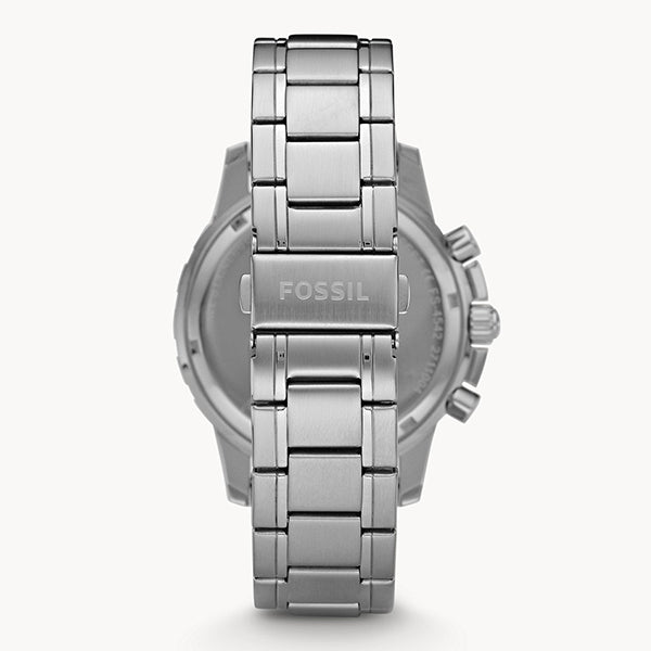 Fossil Dean Chronograph Black Dial Silver Steel Strap Watch for Men - FS4542 Buy Now By Fossil