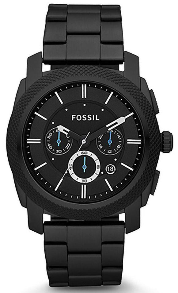 Fossil Machine Chronograph Black Dial Black Steel Strap Watch for Men - FS4552 Buy Now By Fossil