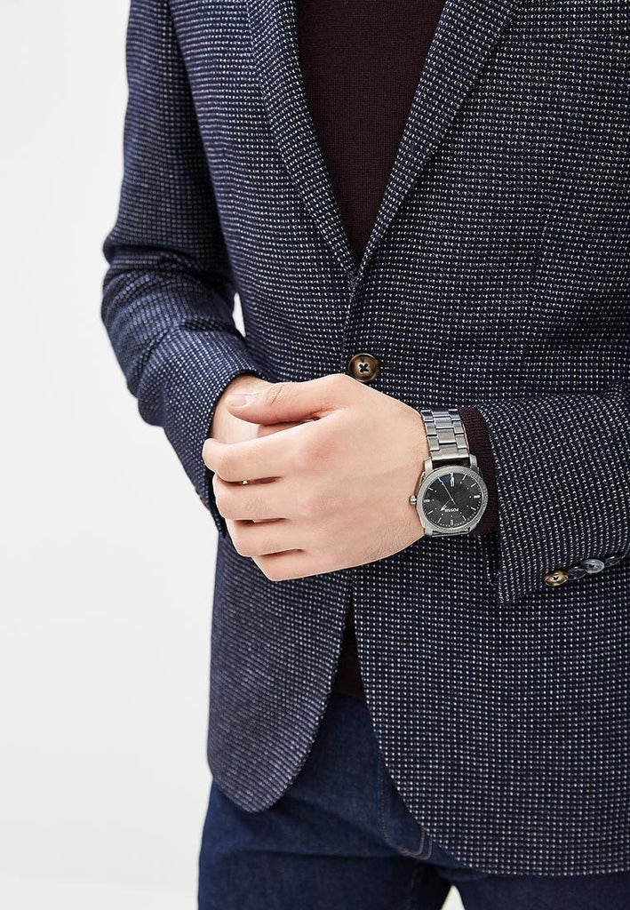 Fossil Machine Chronograph Black Dial Grey Steel Strap Watch for Men - FS4774 Buy Now By Fossil