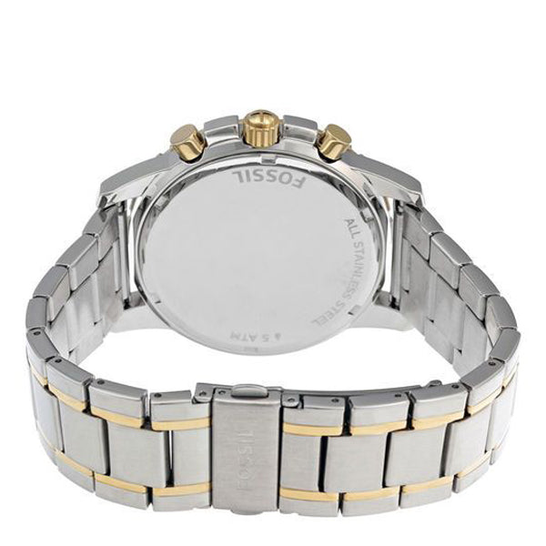 Fossil Dean Chronograph White Dial Silver Steel Strap Watch for Men - FS4795 Buy Now By Fossil