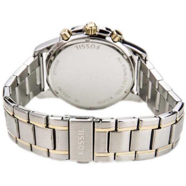 Fossil Dean Chronograph White Dial Silver Steel Strap Watch for Men - FS4795 Buy Now By Fossil