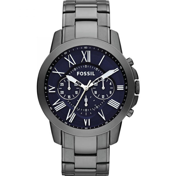Fossil Grant Chronograph Blue Dial Grey Steel Strap Watch for Men - FS4831 Buy Now By Fossil