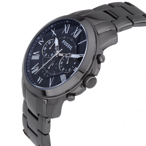 Fossil Grant Chronograph Blue Dial Grey Steel Strap Watch for Men - FS4831 Buy Now By Fossil