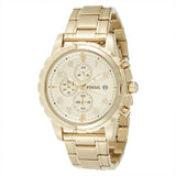 Fossil Dean Chronograph Champagne Dial Gold Steel Strap Watch for Men - FS4867 Buy Now By Fossil