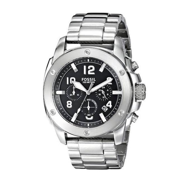 Fossil Modern Machine Black Dial Silver Steel Strap Watch for Men - FS4926 Buy Now By Fossil