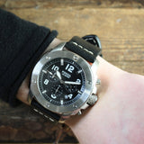 Fossil Modern Machine Chronograph Black Dial Black Leather Strap Watch for Men - FS4928 Buy Now By Fossil