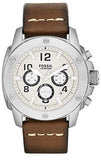 Fossil Modern Machine White Dial Brown Leather Strap Watch for Men - FS4929 Buy Now By Fossil