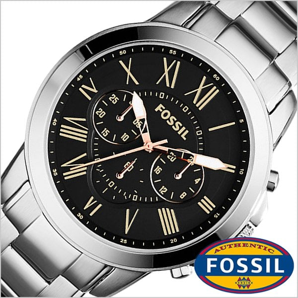 Fossil Grant Chronograph Black Dial Silver Steel Strap Watch for Men - FS4994 Buy Now By Fossil