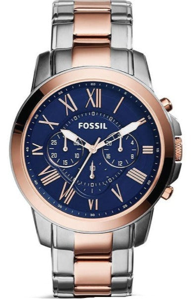 Fossil Grant Chronograph Blue Dial Two Tone Steel Strap Watch for Men - FS5024 Buy Now By Fossil
