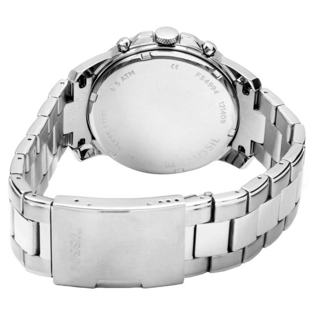 Fossil Grant Chronograph Black Dial Silver Steel Strap Watch for Men - FS4736 Buy Now By Fossil