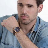 Fossil Grant Chronograph Blue Dial Brown Leather Strap Watch for Men - FS5068 Buy Now By Fossil