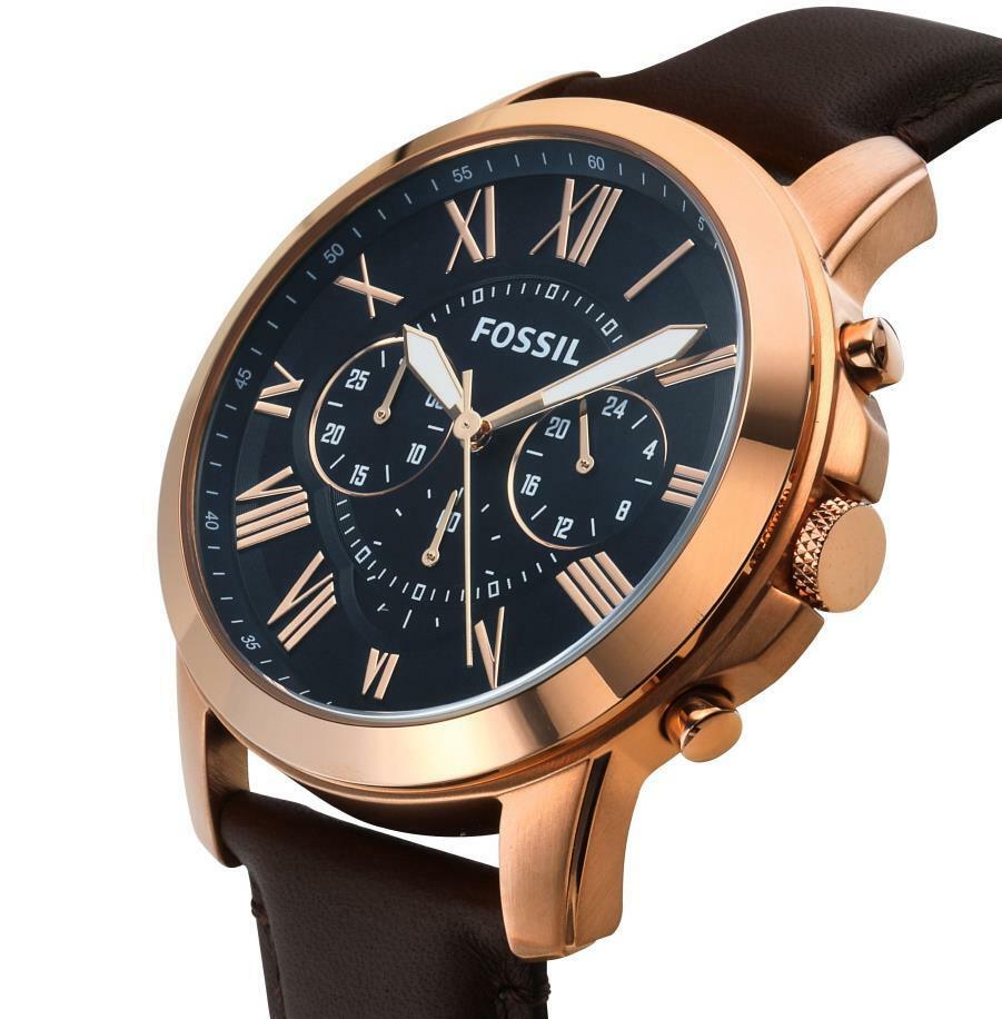 Fossil Grant Chronograph Blue Dial Brown Leather Strap Watch for Men - FS5068 Buy Now By Fossil