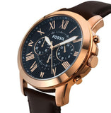 Fossil Grant Chronograph Blue Dial Brown Leather Strap Watch for Men - FS5068 Buy Now By Fossil