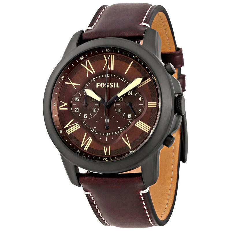 Fossil Grant Chronograph Brown Dial Brown Leather Strap Watch for Men - FS5088 Buy Now By Fossil