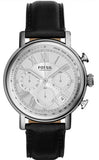 Fossil Buchanan Chronograph Silver Dial Black Leather Strap Watch for Men - FS5102 Buy Now By Fossil