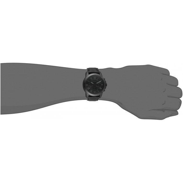 Fossil Grant Chronograph Black Dial Black Leather Strap Watch for Men - FS5132 Buy Now By Fossil