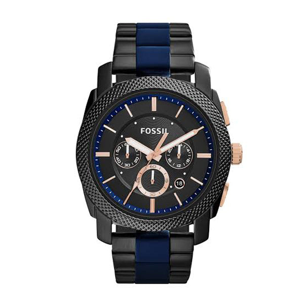 Fossil Machine Chronograph Black Dial Two Tone Steel Strap Watch for Men - FS5164 Buy Now By Fossil