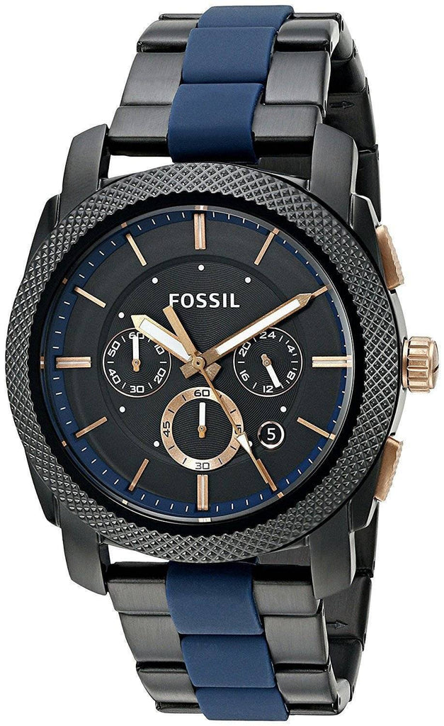 Fossil Machine Chronograph Black Dial Two Tone Steel Strap Watch for Men - FS5164 Buy Now By Fossil