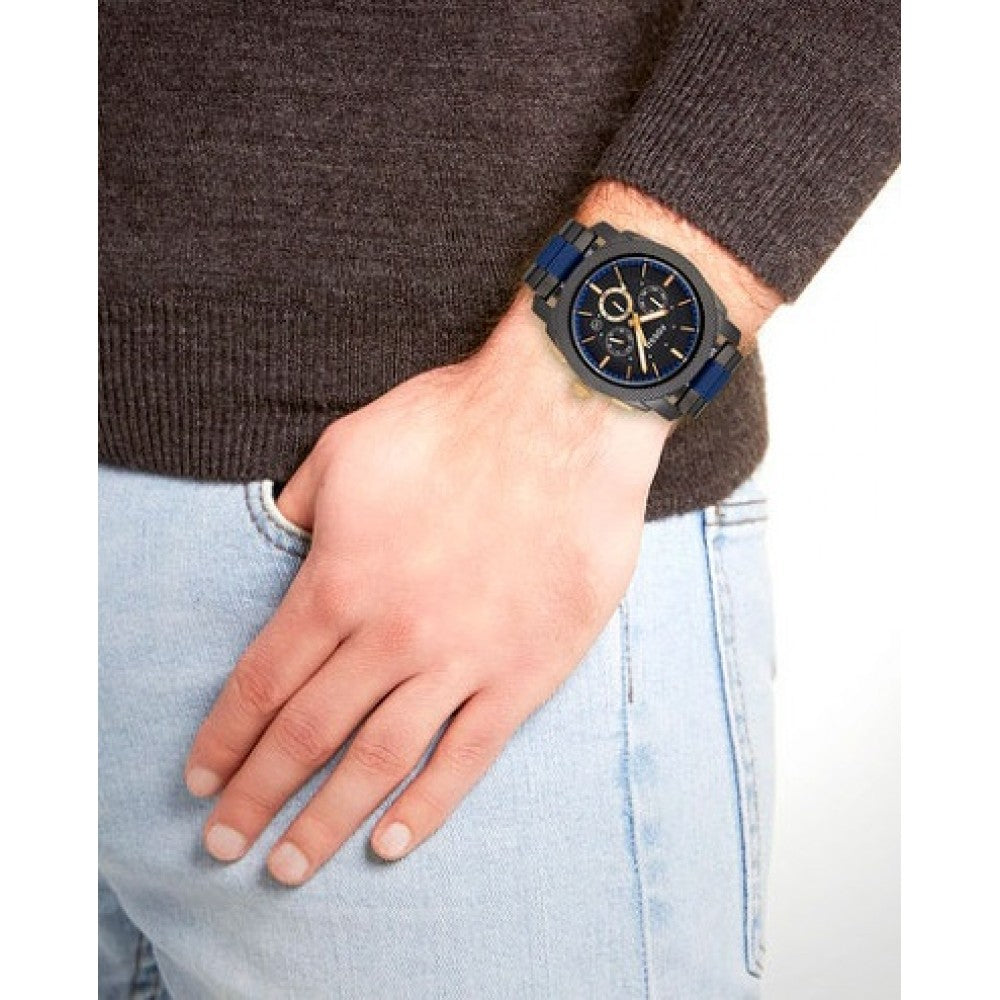 Fossil Machine Chronograph Black Dial Two Tone Steel Strap Watch for Men - FS5164 Buy Now By Fossil