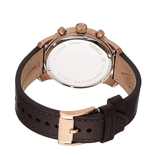 Fossil Pilot 54 Chronograph Blue Dial Brown Leather Strap Watch for Men - FS5204 Buy Now By Fossil