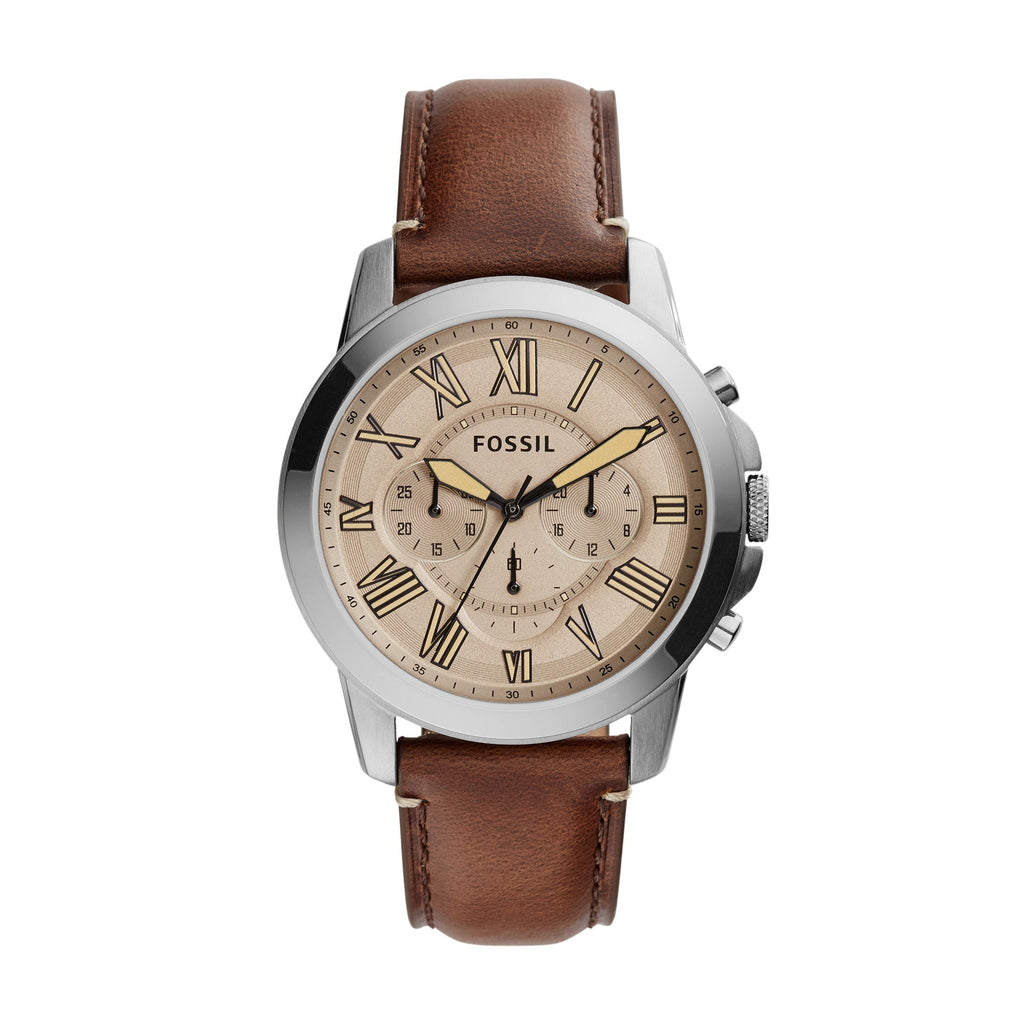Fossil Grant Chronograph Brown Dial Brown Leather Strap Watch for Men - FS5214 Buy Now By Fossil