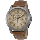 Fossil Grant Chronograph Brown Dial Brown Leather Strap Watch for Men - FS5214 Buy Now By Fossil