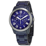 Fossil Grant Chronograph Blue Dial Blue Steel Strap Watch for Men - FS5230 Buy Now By Fossil