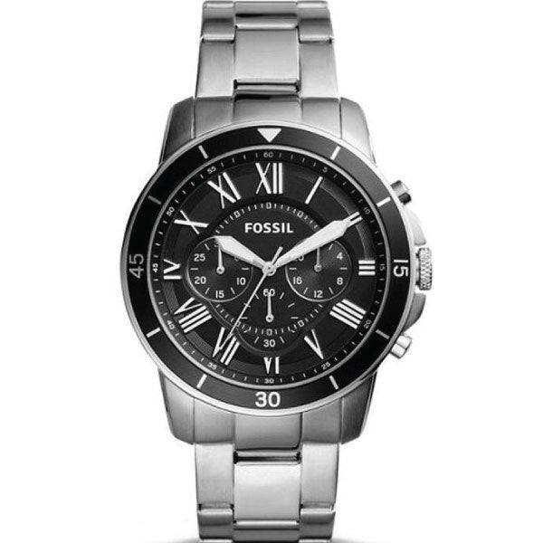 Fossil Grant Sport Chronograph Black Dial Silver Steel Strap Watch for Men - FS5236 Buy Now By Fossil