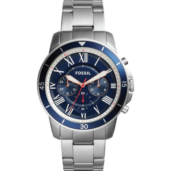 Fossil Grant Sport Chronograph Blue Dial Silver Steel Strap Watch for Men - FS5238 Buy Now By Fossil
