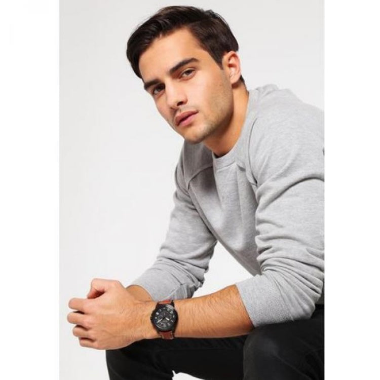 Fossil Grant Chronograph Black Dial Brown Leather Strap Watch for Men - FS5241 Buy Now By Fossil